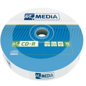 CD-R lemez, 700MB, 52x, 10 db, zsugor csomagolás, MYMEDIA (by VERBATIM)