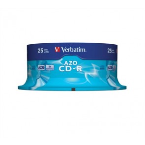 CD-R lemez, Crystal bevonat, AZO, 700MB, 52x, 25 db, hengeren VERBATIM "DataLife Plus"