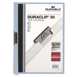 Gyorsfűző, klipes, A4, DURABLE "DURACLIP® 30", kék