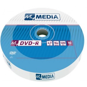 DVD-R lemez, 4,7 GB, 16x, 10 db, zsugor csomagolás, MYMEDIA (by VERBATIM)