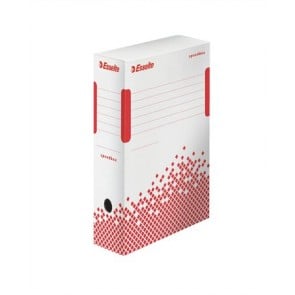 Archiválódoboz, A4, 100 mm, újrahasznosított karton, ESSELTE "Speedbox", fehér