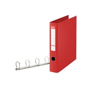 Gyűrűs könyv, 4 gyűrű, D alakú, 60 mm, A4 maxi, PP, ESSELTE "Jumbo Vivida", piros