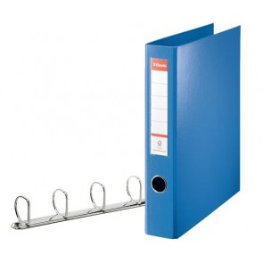 Gyűrűs könyv, 4 gyűrű, D alakú, 60 mm, A4 maxi, PP, ESSELTE "Jumbo Vivida", kék