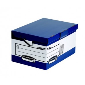 Csapófedeles ergonómikus archiválókonténer, "BANKERS BOX® BY FELLOWES® ", kék