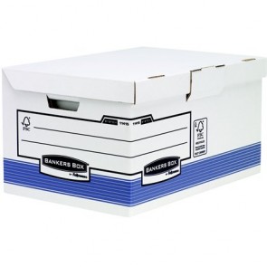 Csapófedeles archiválókonténer, "BANKERS BOX®  SYSTEM BY FELLOWES® ", kék