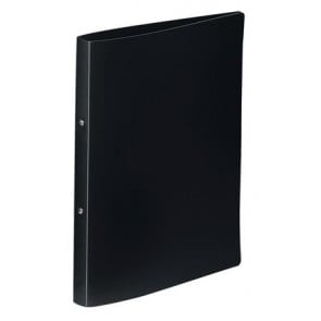 Gyűrűs könyv, 2 gyűrű, 25 mm, A4, PP, VIQUEL "Essentiel", fekete