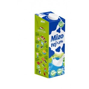 Tartós tej, visszazárható dobozban, 1,5%, 1 l, MIZO