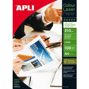 Fotópapír, lézer, A4, 210 g, fényes, kétoldalas, APLI "Premium Laser"