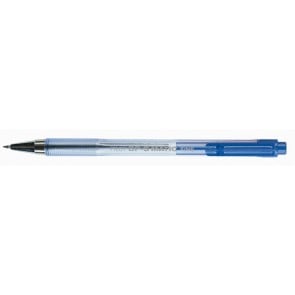 Golyóstoll, 0,27 mm, nyomógombos, átlátszó tolltest, PILOT "BP-S Matic", kék