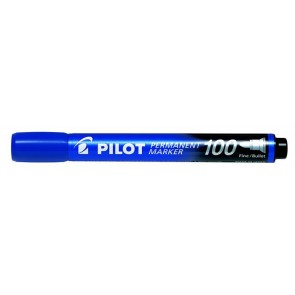 Alkoholos marker, 1 mm, kúpos, PILOT "Permanent Marker 100", kék