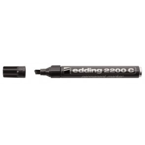 Alkoholos marker, 1-5 mm, vágott, EDDING "2200", fekete