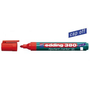 Flipchart marker, 1,5-3 mm, kúpos, EDDING "380", piros