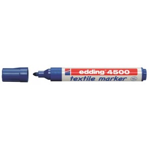 Textilmarker, 2-3 mm, kúpos, EDDING "4500", kék
