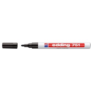 Lakkmarker, 1-2 mm, EDDING "751", fekete