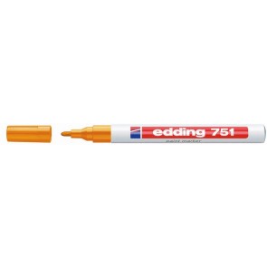 Lakkmarker, 1-2 mm, EDDING "751", narancssárga