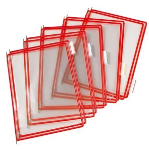 Bemutatótábla, A4, acélkeretes, DJOIS, piros