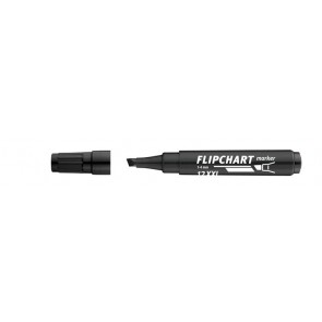 Flipchart marker, 1-4 mm, vágott, ICO "Artip 12 XXL", fekete