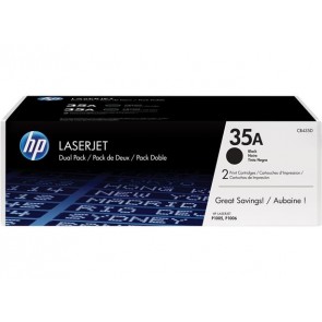 CB435AD Lézertoner LaserJet P1005, P1006 nyomtatókhoz, HP 35A, fekete, 2*1,5k