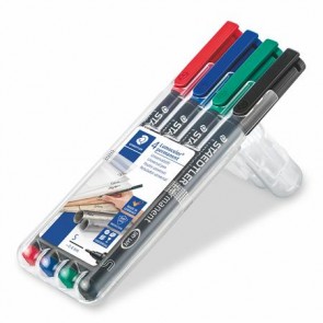 Alkoholos marker készlet, OHP, 0,4 mm, STAEDTLER "Lumocolor® 313 S", 4 különböző szín