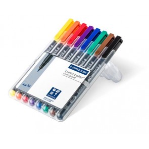 Alkoholos marker készlet, OHP, 1 mm, STAEDTLER "Lumocolor® 317 M", 8 különböző szín