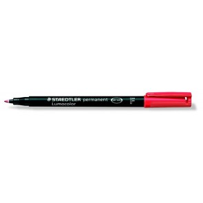 Alkoholos marker, OHP, 0,6 mm, STAEDTLER "Lumocolor® 318 F", piros