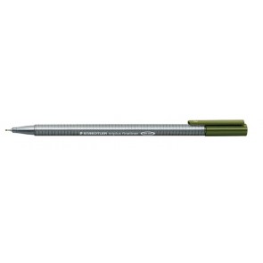 Tűfilc, 0,3 mm, STAEDTLER "Triplus 334", olivazöld