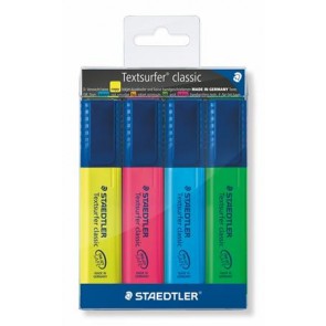 Szövegkiemelő készlet, 1-5 mm, STAEDTLER "Textsurfer Classic 364", 4 különböző szín