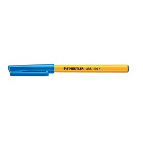 Golyóstoll, 0,3 mm, kupakos, STAEDTLER "Stick 430 F", kék