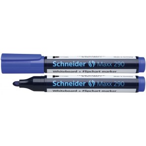 Tábla- és flipchart marker, 2-3 mm, kúpos, SCHNEIDER "Maxx 290", kék