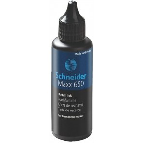 Utántöltő palack "Maxx 230 és 280" alkoholos markerekhez, 50 ml, SCHNEIDER "Maxx 650", fekete