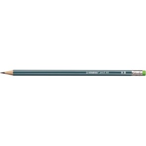 Grafitceruza radírral, HB, hatszögletű, STABILO "Pencil 160", olajzöld
