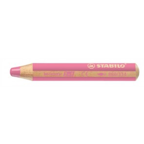 Színes ceruza, kerek, vastag, STABILO "Woody 3 in 1", rózsaszín