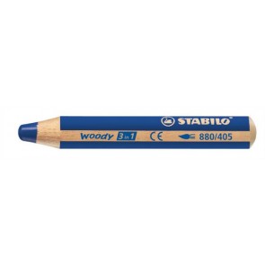 Színes ceruza, kerek, vastag, STABILO "Woody 3 in 1", ultramarin