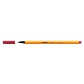 Tűfilc, 0,4 mm, STABILO "Point 88", karmazsin bordó