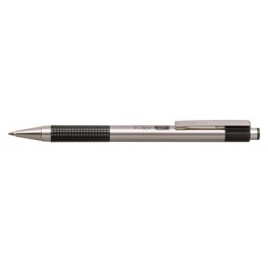 Golyóstoll, 0,24 mm, nyomógombos, rozsdamentes acél, fekete tolltest, ZEBRA "F-301", kék