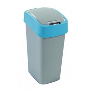 Billenős szelektív hulladékgyűjtő, műanyag, 45 l, CURVER, kék/szürke