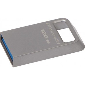 Pendrive, 128GB, USB 3.1, 100/15MB/s, KINGSTON "Data Traveler Micro", ezüst