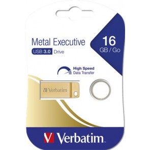 Pendrive, 16GB, USB 3.2, VERBATIM "Executive Metal" arany