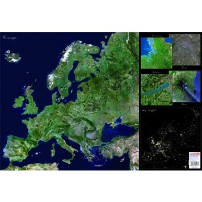Könyökalátét, kétoldalas, STIEFEL  "Európa űrtérkép"